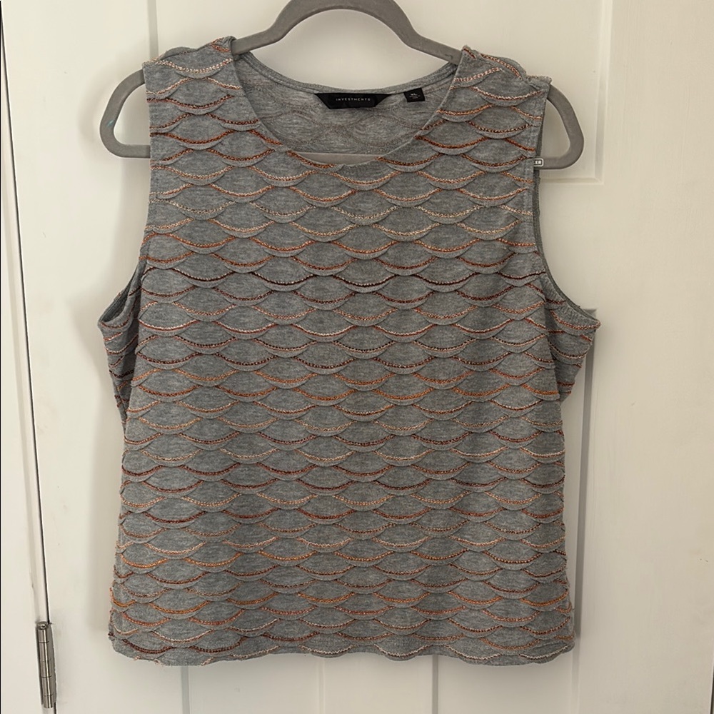 Investments Gray Boxy Muscle Tee